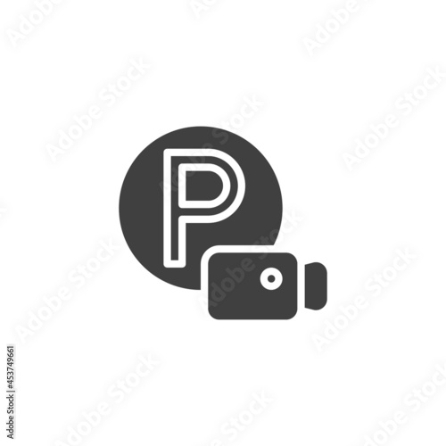 Parking video monitoring vector icon