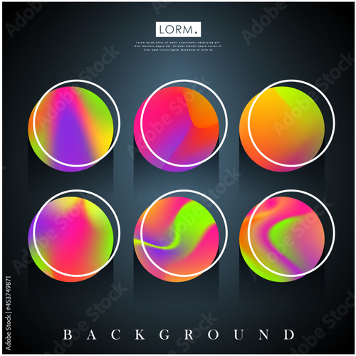 Shades of holographic. Futuristic holographic poster with gradient mesh.