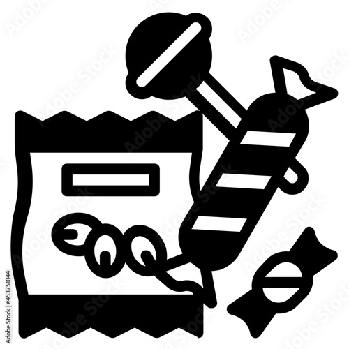 snack candies glyph icon