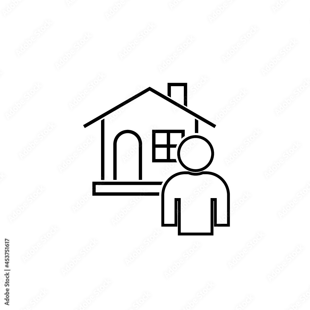 Working at home icon isolated on white background Working at home icon isolated on white background