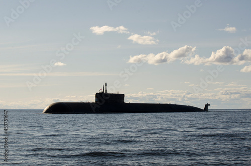 August, 2021 - White Sea. Nuclear submarine "Belgorod". The longest submarine in the world. Russia, Arkhangelsk region 