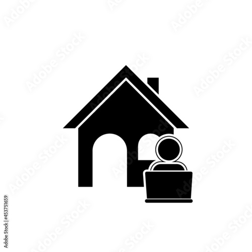 Working at home icon isolated on white background