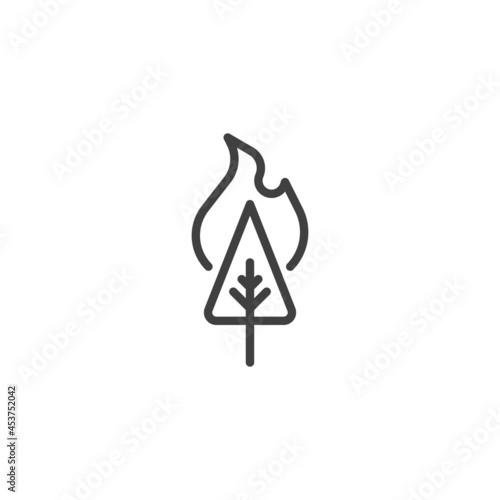 Forest fire line icon