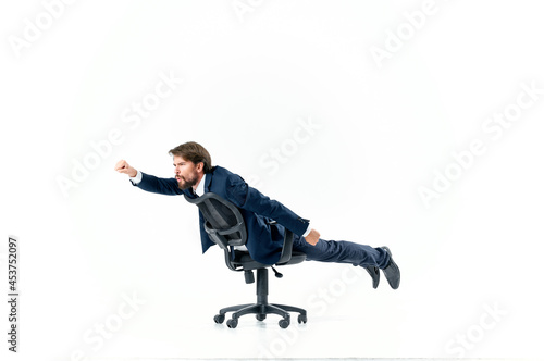 business man sitting in a chair office manager suit