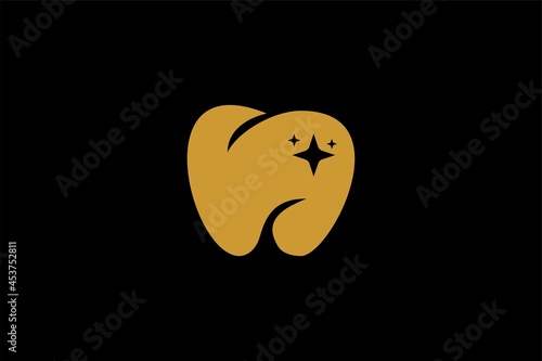 Dental clinic logo design. Dental care sign symbol. Tooth icon vector. 