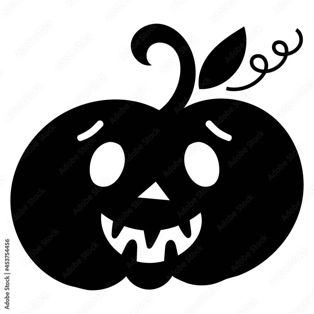 Fototapeta premium Carved pumpkin face. Vector illustration.