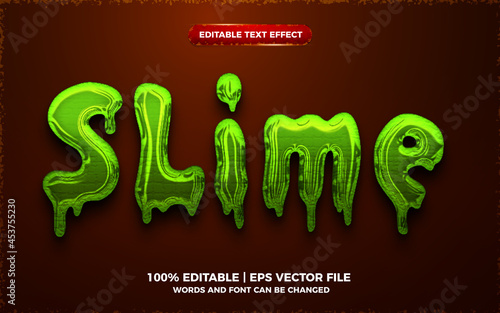 liquid green slime 3d editable text effect