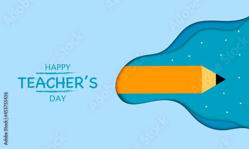 Happy Teacher's Day In Papercut