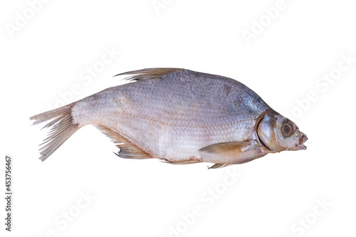 Dried river bream fish isolated on white background. photo