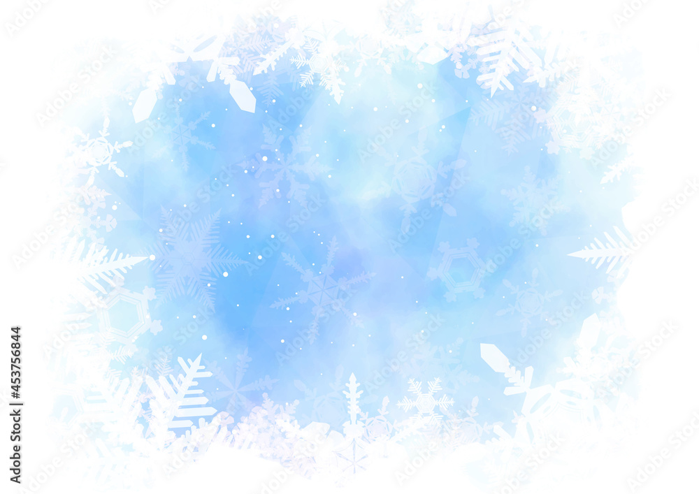 Obraz premium 雪の結晶がきれいな冬の背景