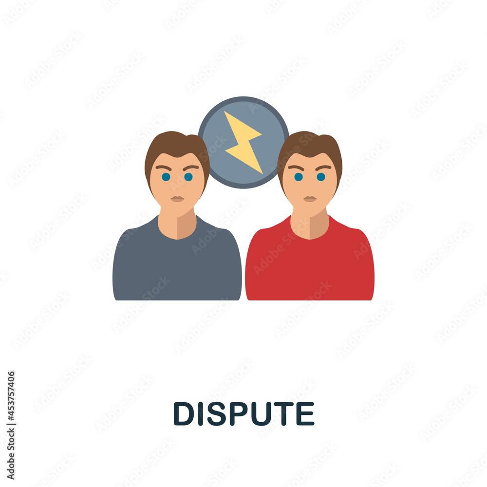 Dispute flat icon. Colored sign from personality collection. Creative Dispute icon illustration for web design, infographics and more Dispute flat icon. Colored sign from personality collection. Creative Dispute icon illustration for web design, infographics and more
