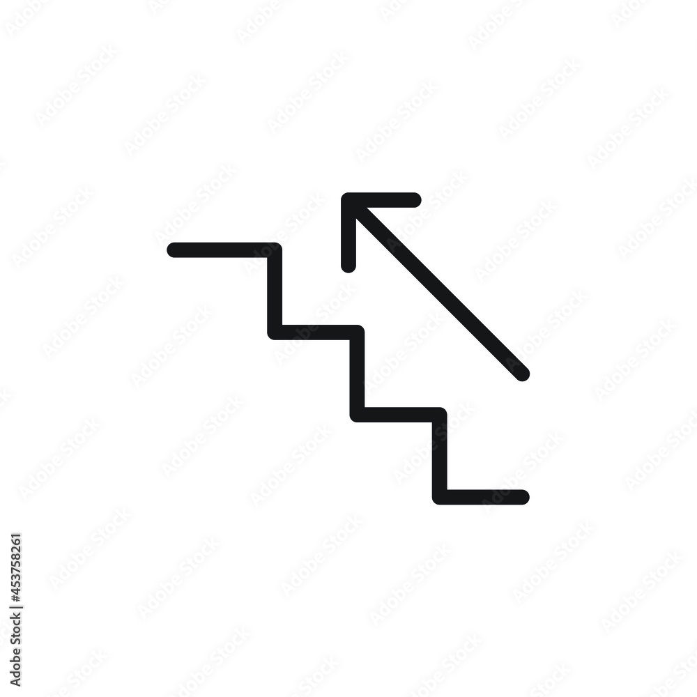 Stairs icon template black color editable. Stairs icon symbol Flat vector illustration for graphic and web design. Stairs icon template black color editable. Stairs icon symbol Flat vector illustration for graphic and web design.