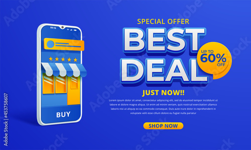 Best deal banner template in bright colors