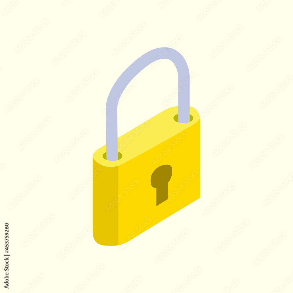 Lock vector icon in isometric. Illustration 3d style isolated Lock vector icon in isometric. Illustration 3d style isolated