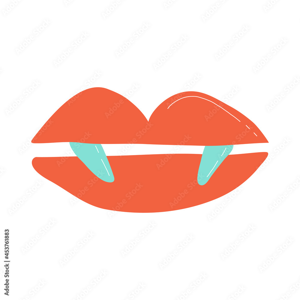 Vector Halloween clipart illustration of a vampire mouth with teeth for decoration Vector Halloween clipart illustration of a vampire mouth with teeth for decoration