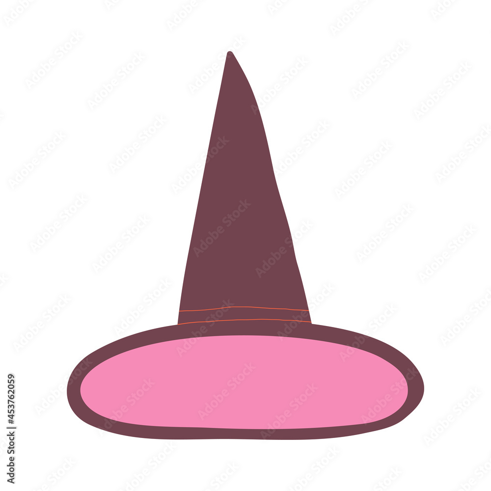 Fototapeta premium Vector Halloween clipart illustration of a witch hat for decoration