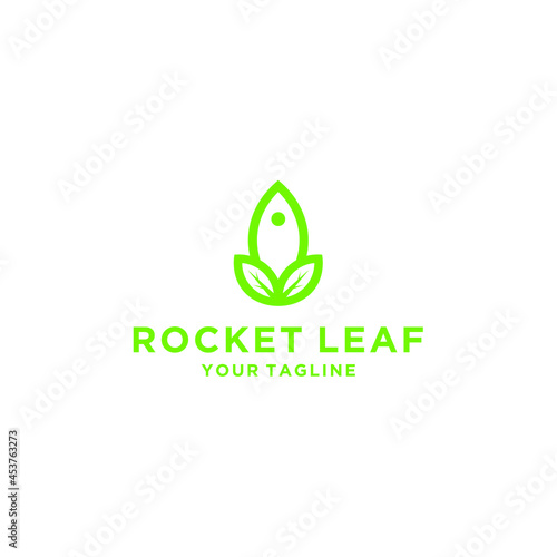 leaf rocket logo. rocket vector