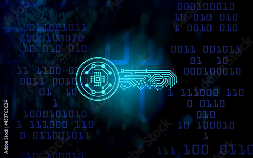 Computer illustration - encrypt key binary code