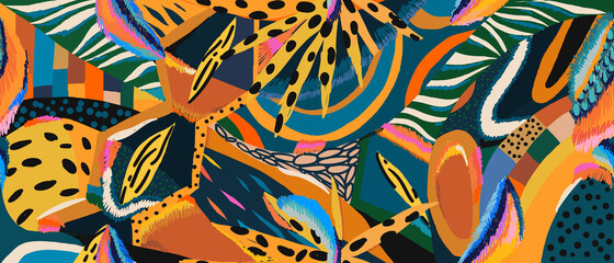 Keuken achterwand Kleurrijk patronen Etnische Afrikaanse collage met texturen  © MURRIRA