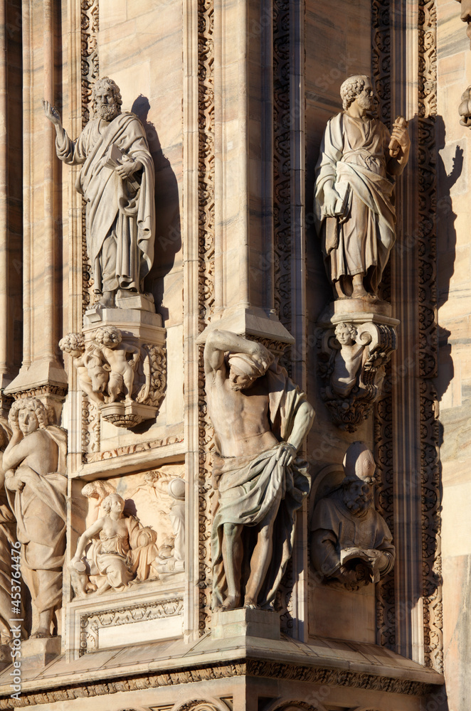 Detail of the Cathedral (Duomo), Milan, Italy