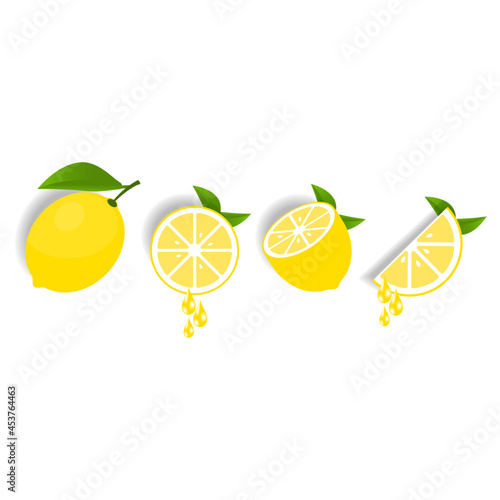 Lemon icon on white background, vector illustration