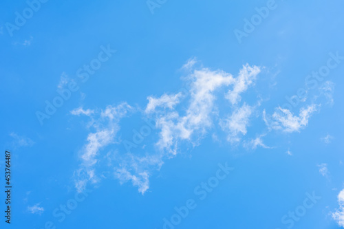 Blue sky and light delicate white clouds  clear sunny day  natural background
