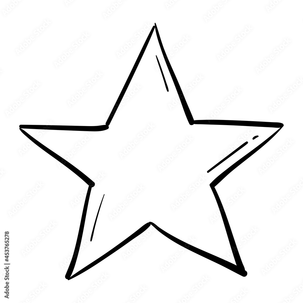 hand drawn star icon in doodle style isolated hand drawn star icon in doodle style isolated