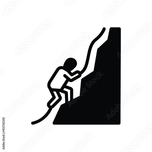 Black solid icon for climb