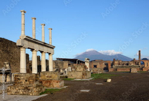 Columns at The Forum in Pompeii,Naples, Italy