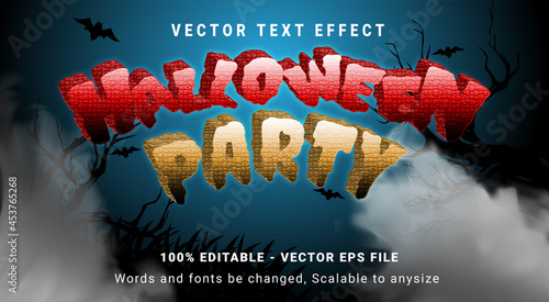 Halloween party text effect editable