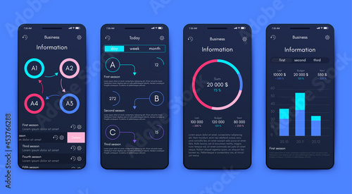 Vector graphics infographics with mobile phone. Template for creating mobile applications, workflow layout, diagram, banner, web design, business reports