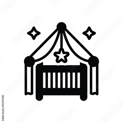Black solid icon for cradle