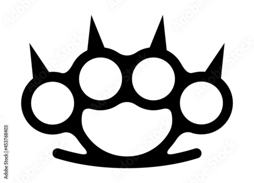 Spiked knuckles weapon flat vector icon for games and websites