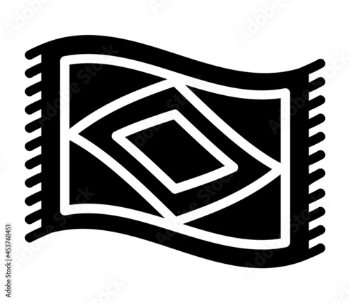 Magic carpet or flying carpet flat vector icon for games and websites