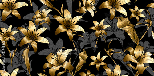 Seamless flowers pattern. Flowers background. Abstract elegance pattern.