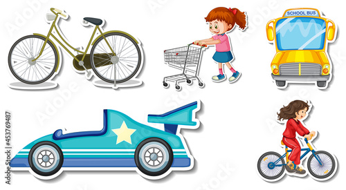 Random stickers with transportable vehicle objects