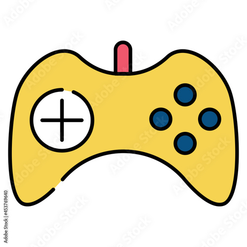 A game controller device, flat design icon of gamepad