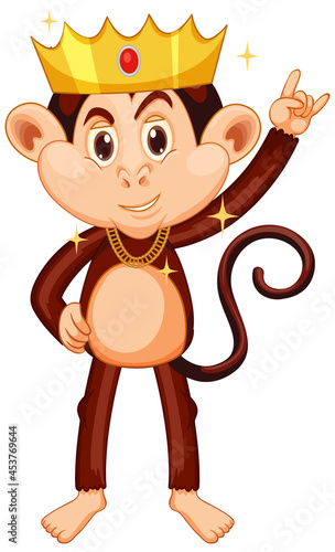 Monkey wearing crown cartoon character