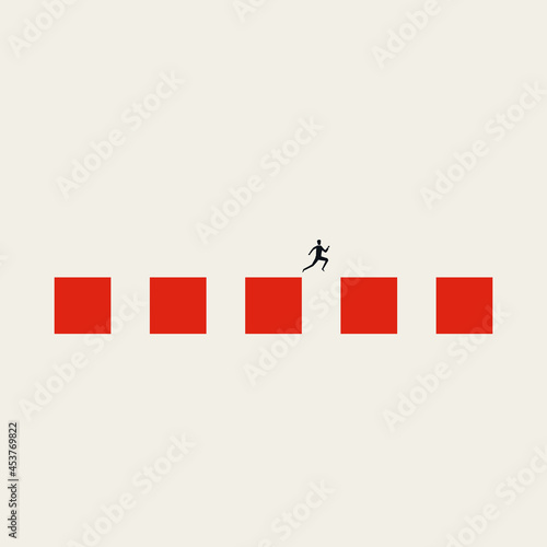 Business career leap or jump vector concept. Symbol of progress, success, growth. Minimal illustration.