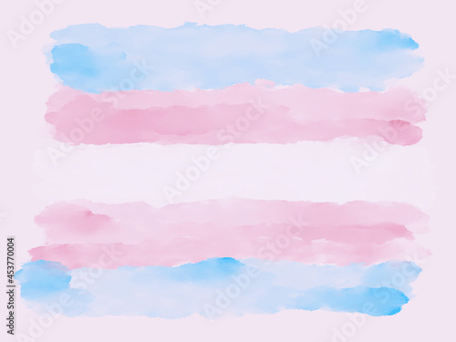 Watercolour Transgender pride flag in blue, pink and white background. Illustration banner for Transgender Day of Remembrance backdrop, November 20