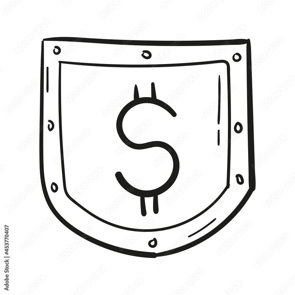 hand drawn financial protection icon in doodle style isolated hand drawn financial protection icon in doodle style isolated