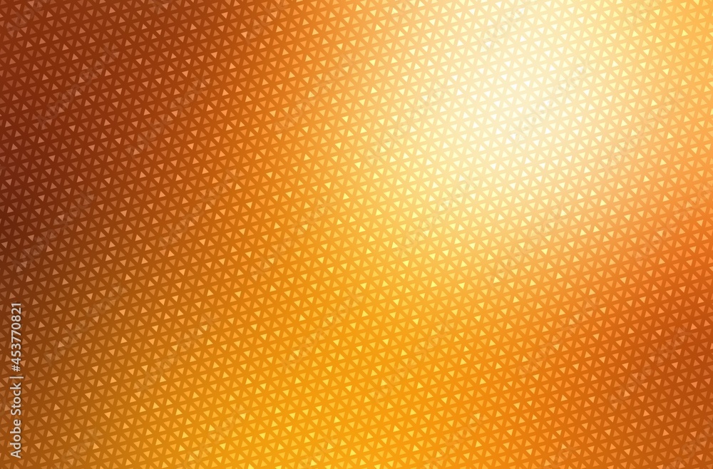 Glitter yellow orange textured background with spotlight. Festive shiny cover.