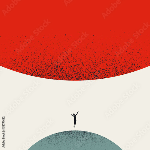 Business winner and victory vector concept. Symbol of success, achievement, accomplishment. Minimal illustration.