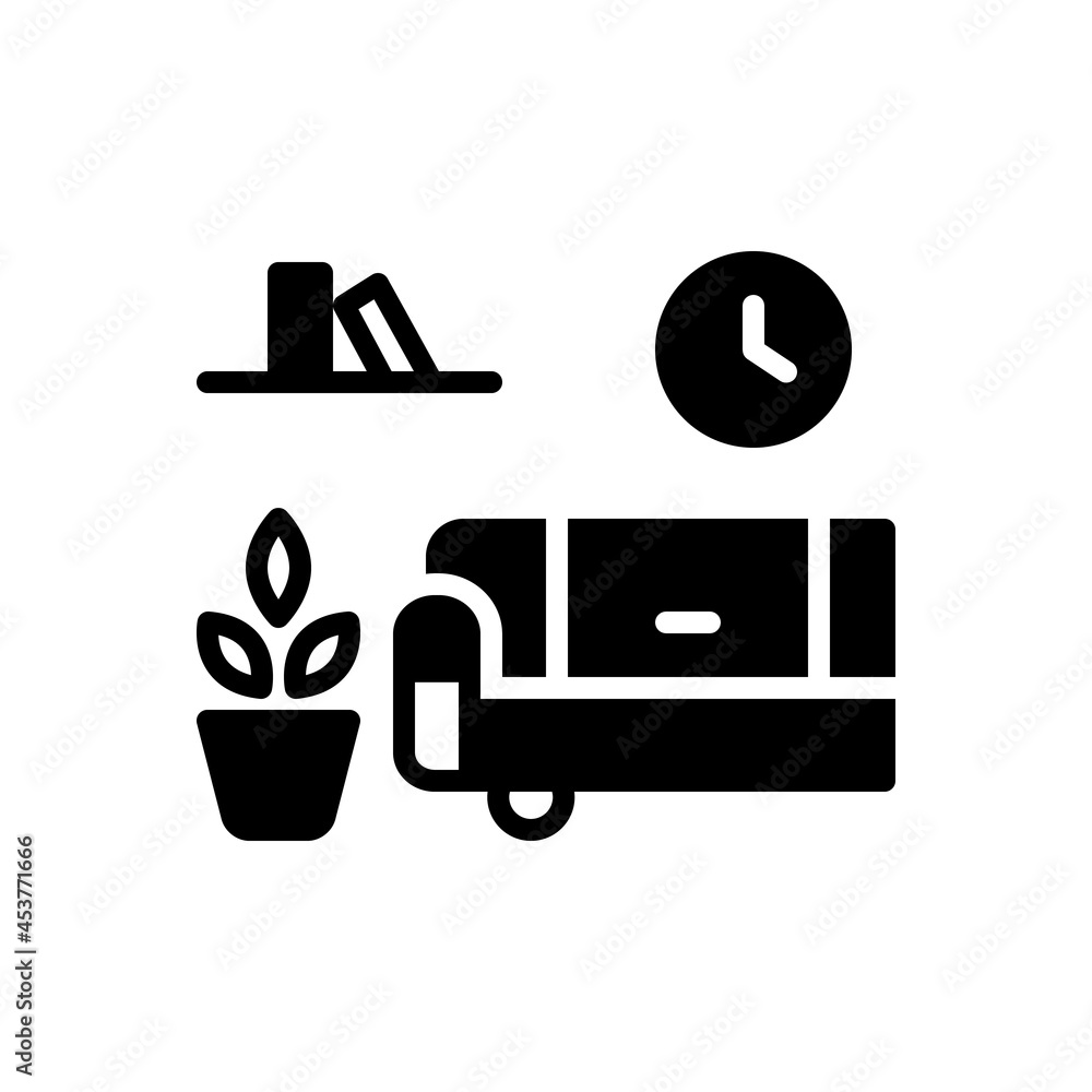 Black solid icon for indoor Black solid icon for indoor