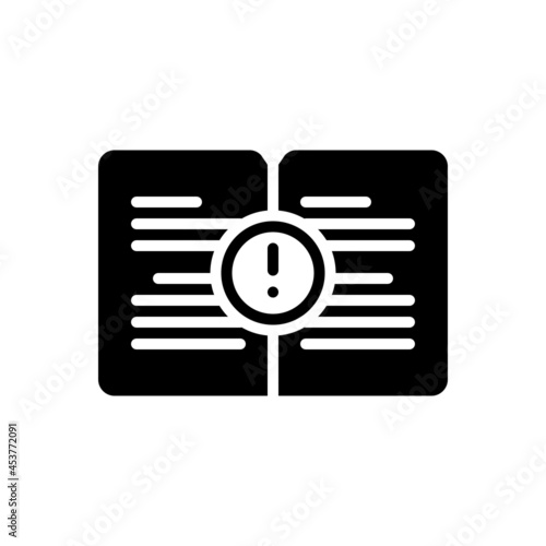 Black solid icon for unable