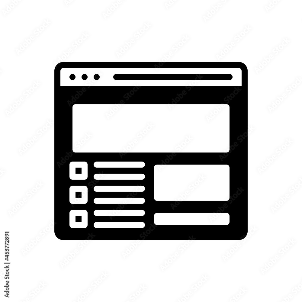 Black solid icon for webpage Black solid icon for webpage