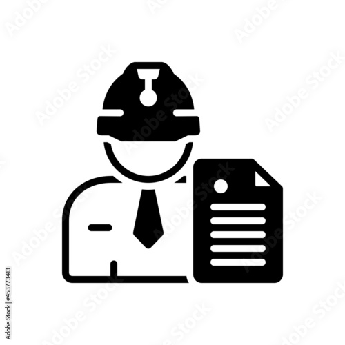 Black solid icon for contractors
