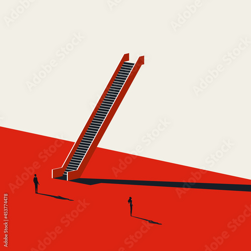 Business gender inequality and discrimination vector concept. Symbol of unfair, unequal treatment. Minimal illustration.