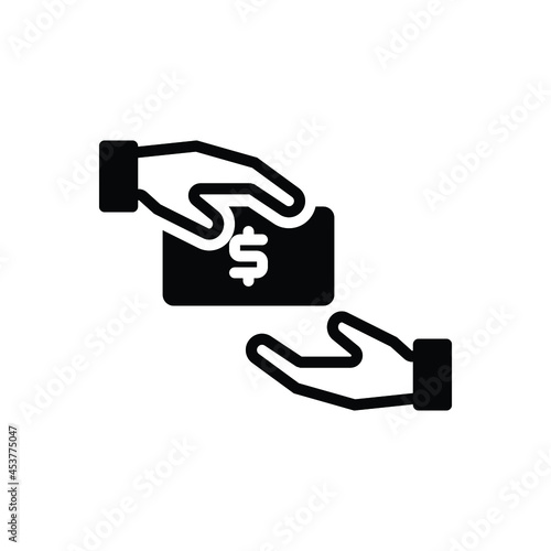 Black solid icon for getting