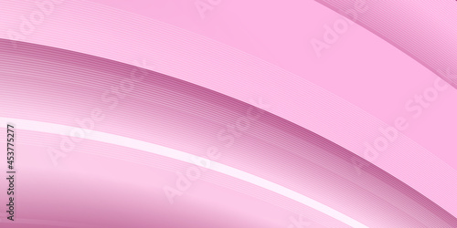 Abstract pink background with simply curve lighting element vector. Modern minimal 3d pink white gradient presentation background. 